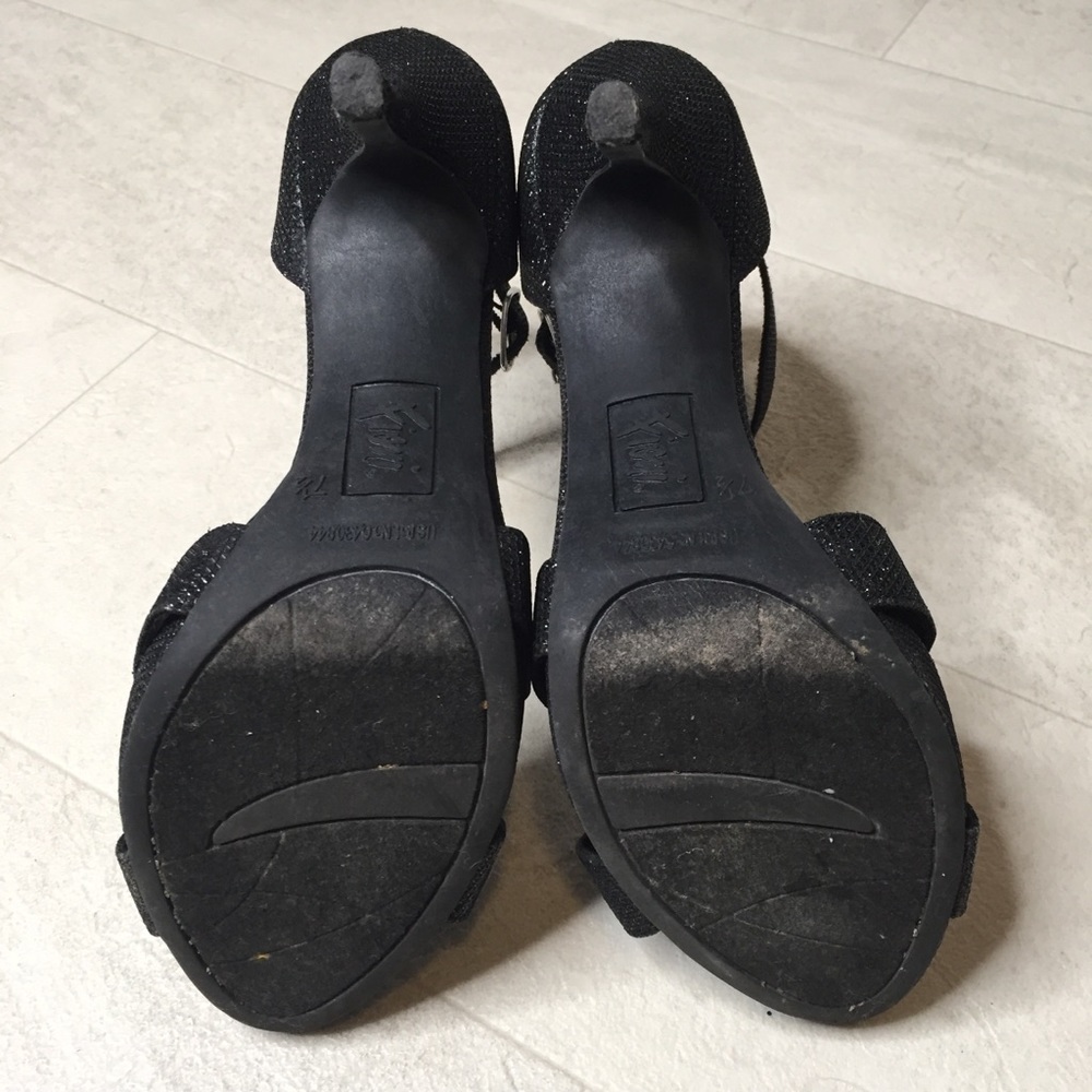 Fioni Heels Sz 7.5 Black Glitter Sparkly Stilettos - Picture 6 of 8